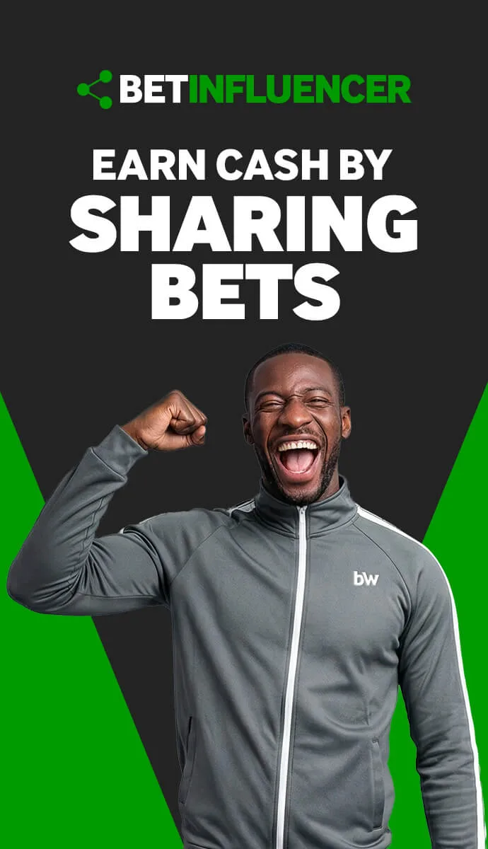 Betway BetInfluencer promotional banner: earn cash by sharing bets